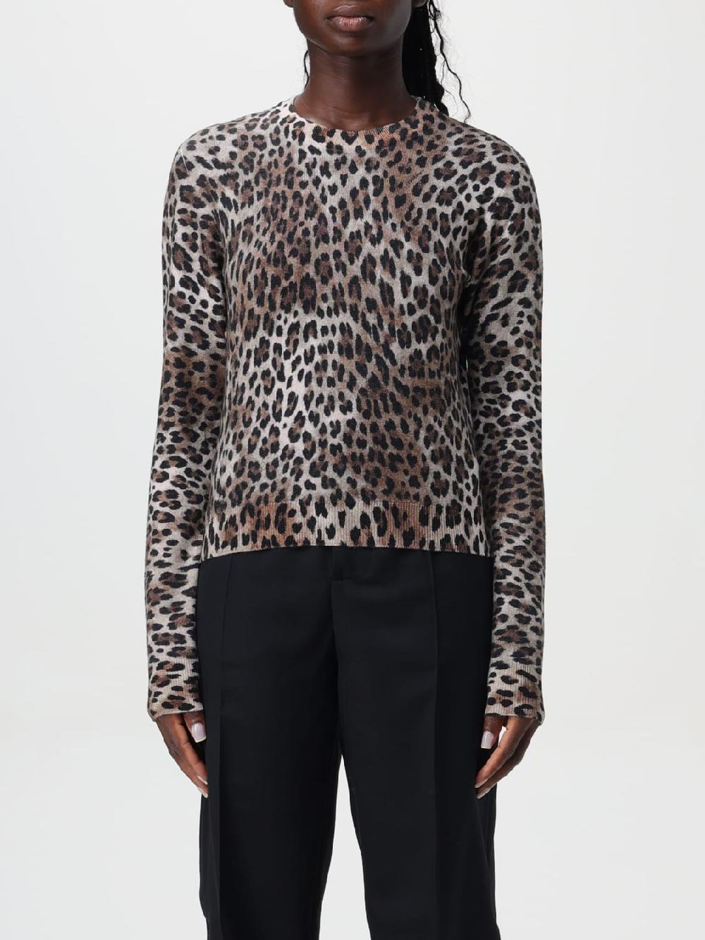 Giglio Maglia Moschino Couture in lana stampa animalier