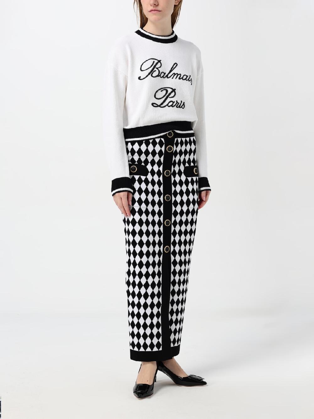 Giglio Maglione Balmain In Misto Cotone Con Logo Ricamato