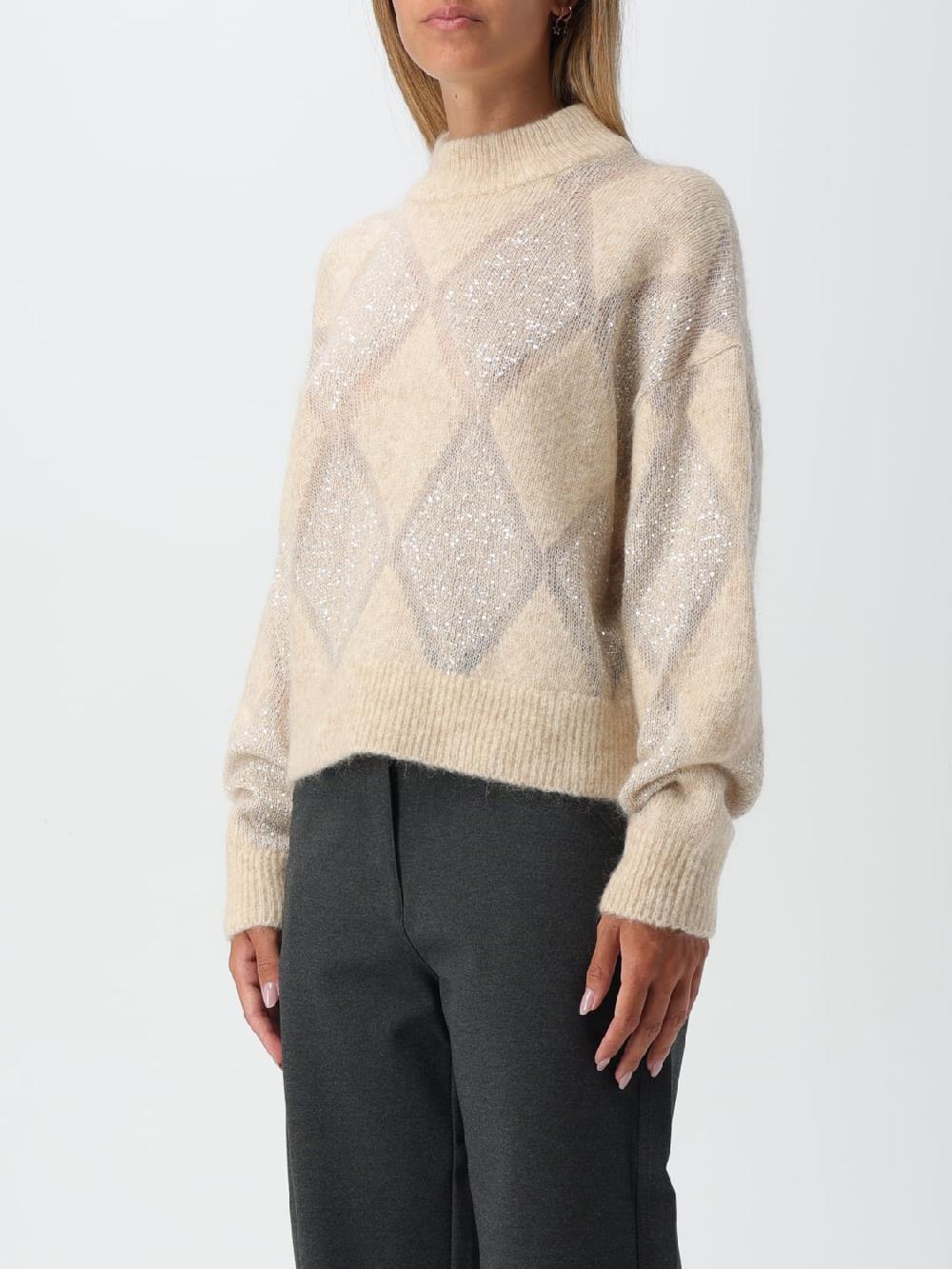 Giglio Maglione Brunello Cucinelli In Lana Con Motivo A Rombi Jacquard