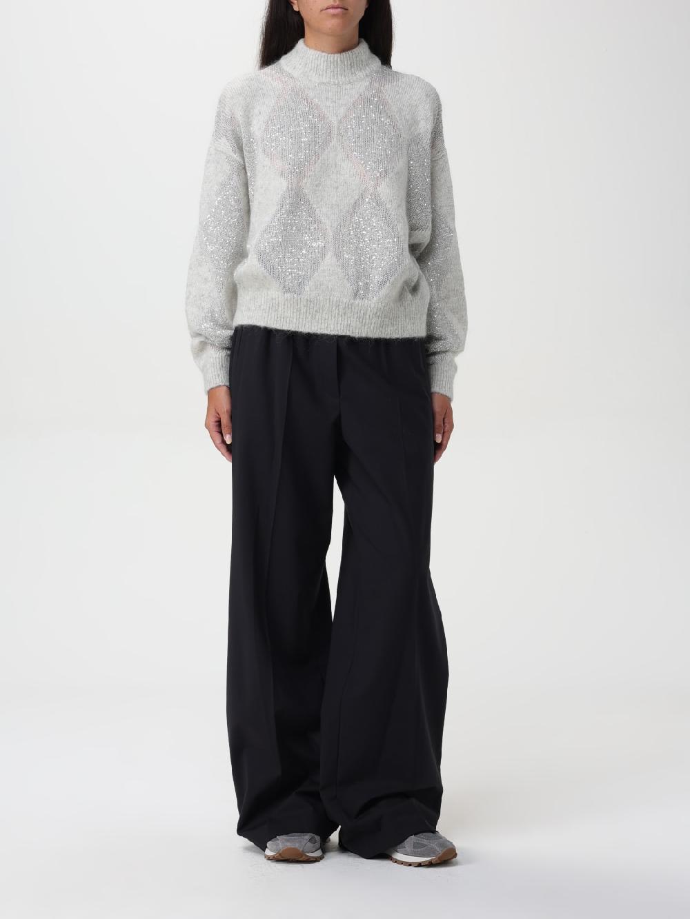 Giglio Maglione Brunello Cucinelli In Lana Con Motivo A Rombi Jacquard