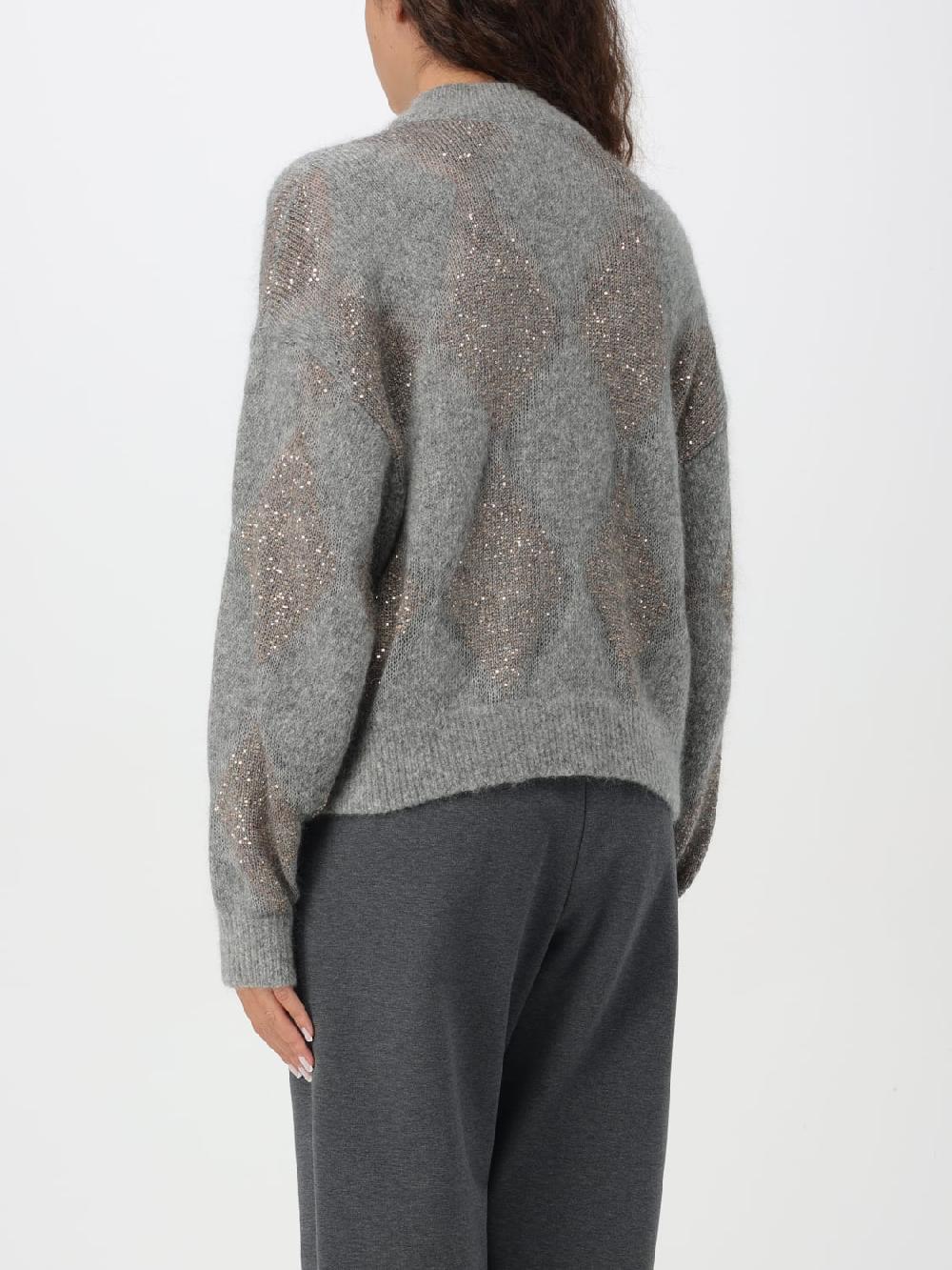 Giglio Maglione Brunello Cucinelli In Lana Con Motivo A Rombi Jacquard