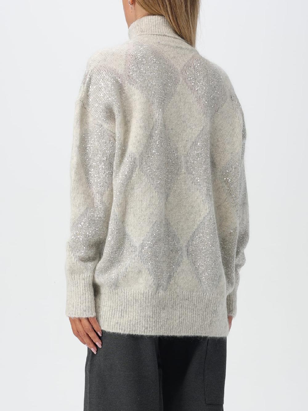 Giglio Maglione Brunello Cucinelli In Lana E Mohair Con Rombi Jacquard