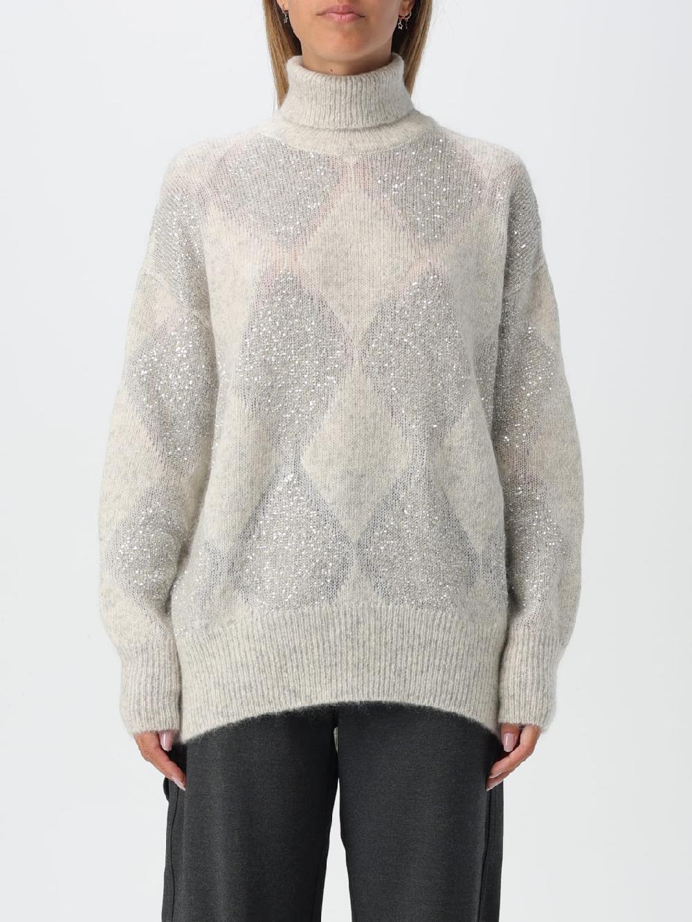 Giglio Maglione Brunello Cucinelli in lana e mohair con rombi jacquard