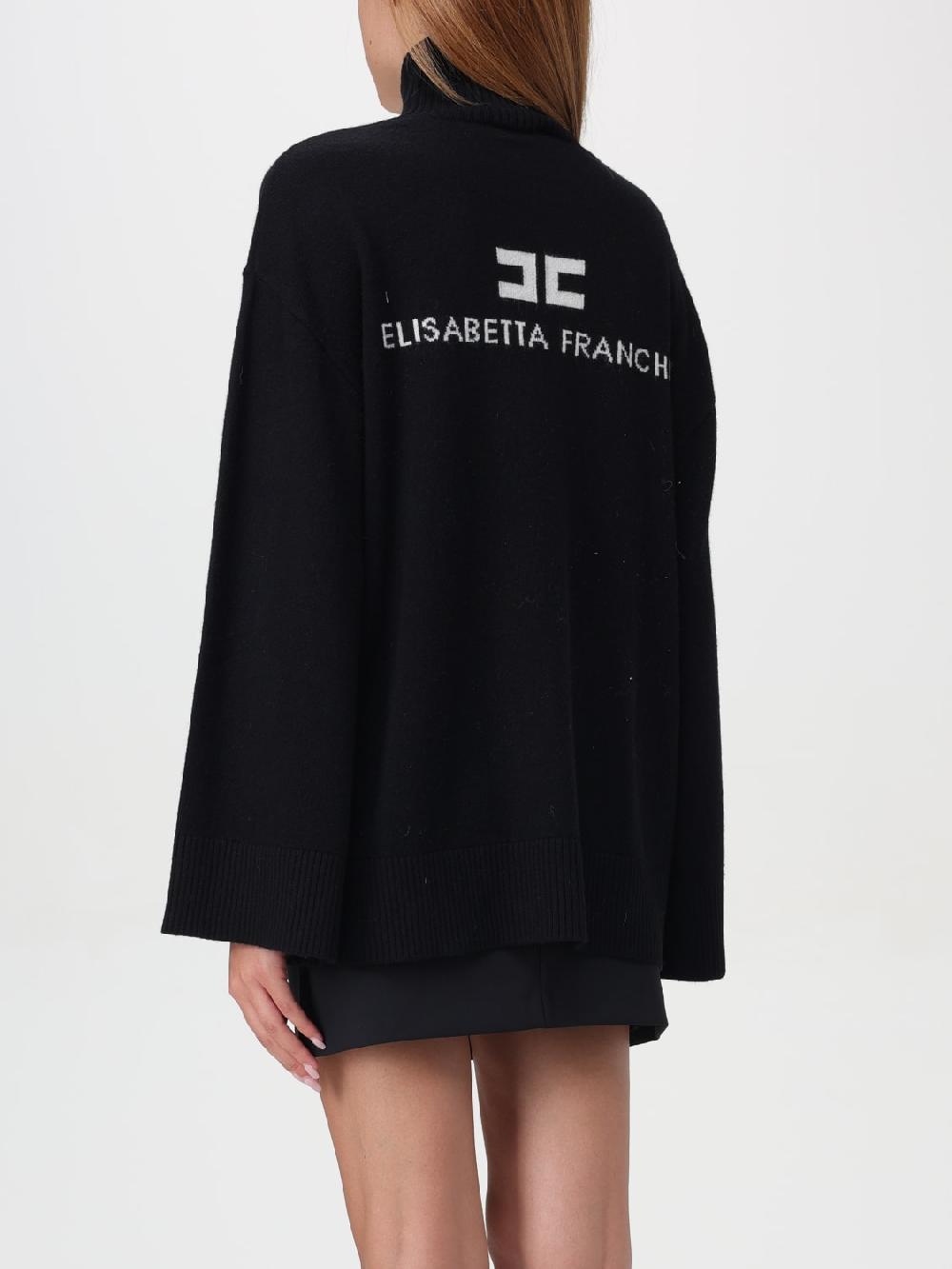 Giglio Maglione Elisabetta Franchi In Viscosa Con Logo Jacquard