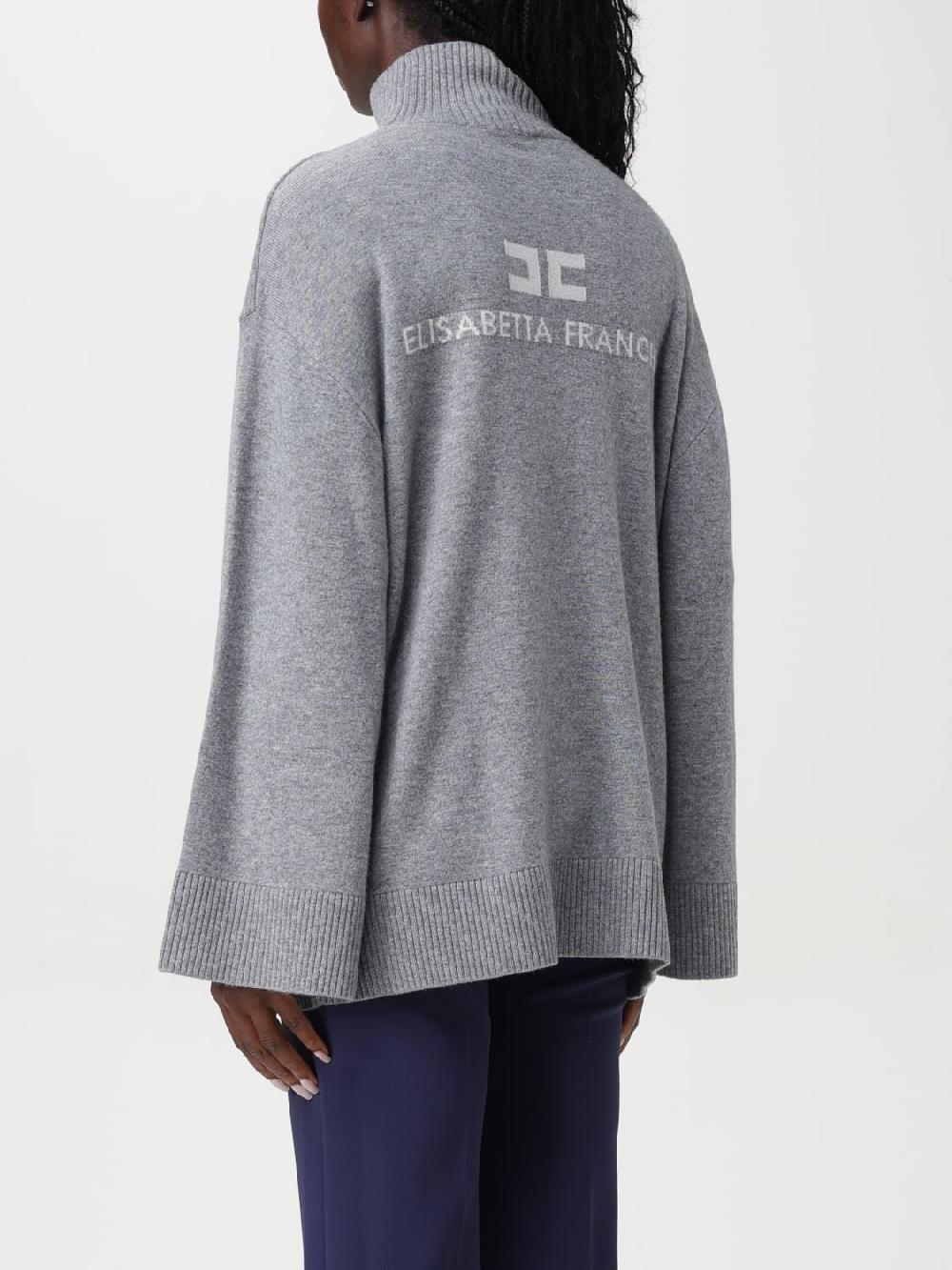 Giglio Maglione Elisabetta Franchi In Viscosa Con Logo Jacquard