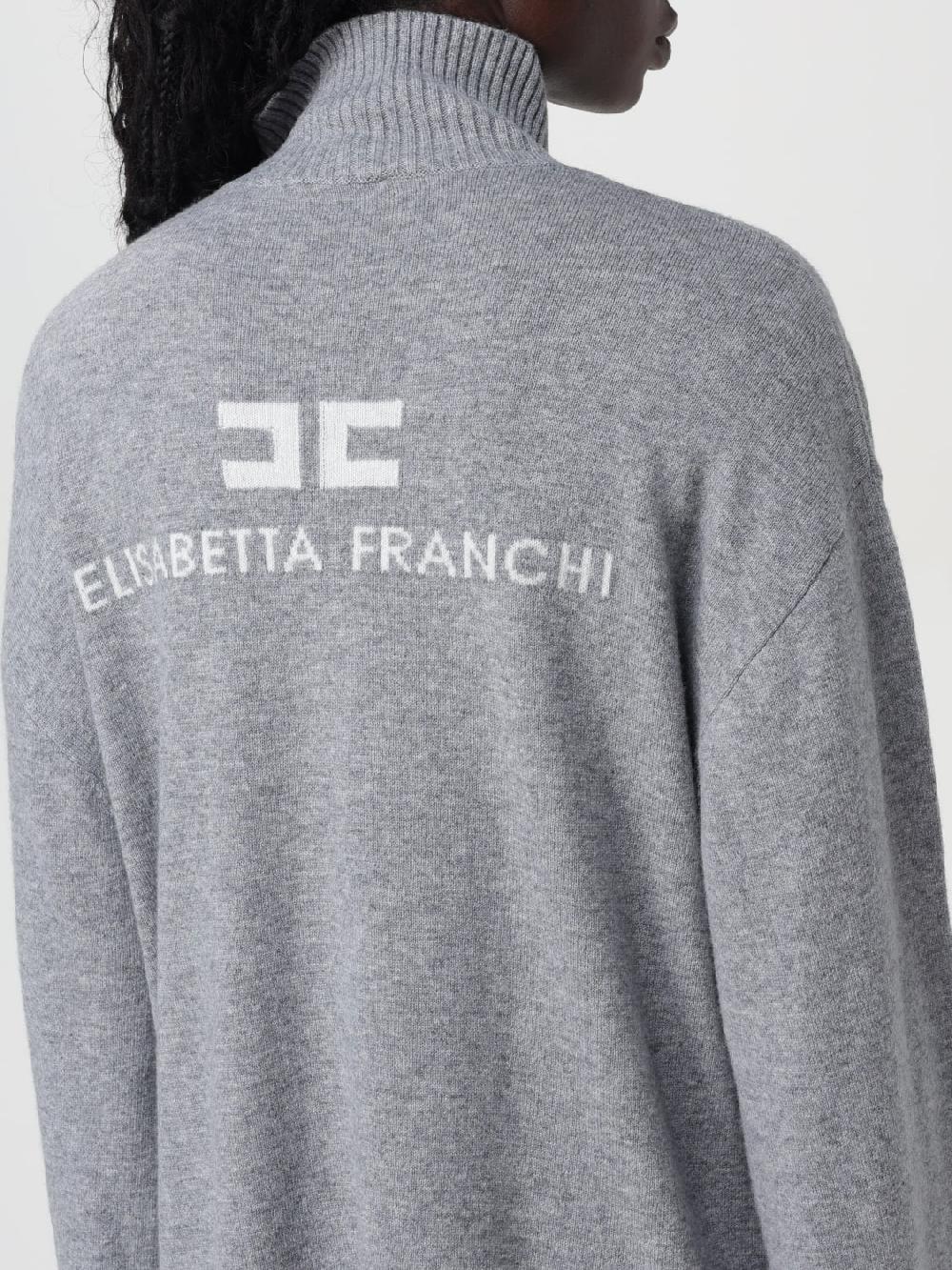 Giglio Maglione Elisabetta Franchi In Viscosa Con Logo Jacquard