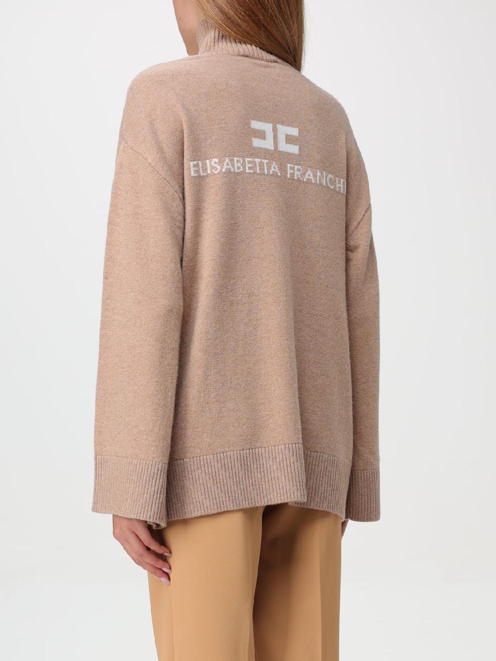 Giglio Maglione Elisabetta Franchi In Viscosa Con Logo Jacquard