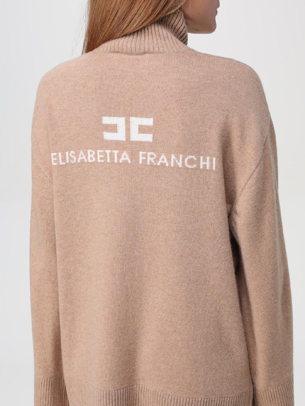 Giglio Maglione Elisabetta Franchi In Viscosa Con Logo Jacquard
