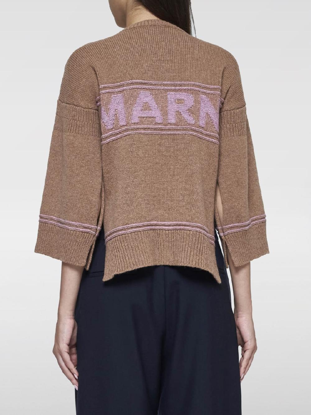 Giglio Maglione Marni In Lana Vergine Con Logo Jacquard