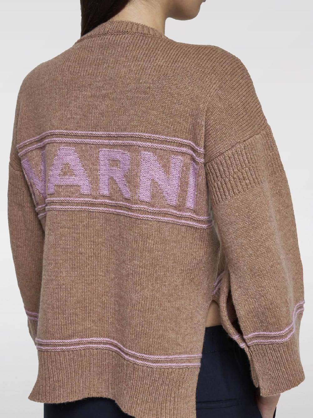 Giglio Maglione Marni In Lana Vergine Con Logo Jacquard