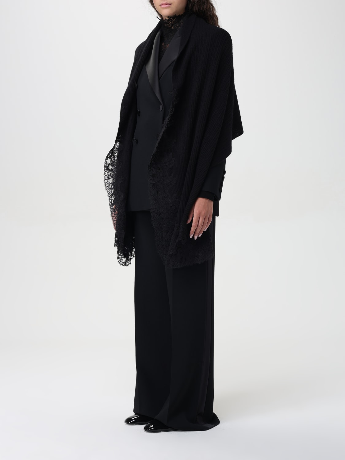 Giglio Mantella In Cashmere E Pizzo Ermanno Scervino
