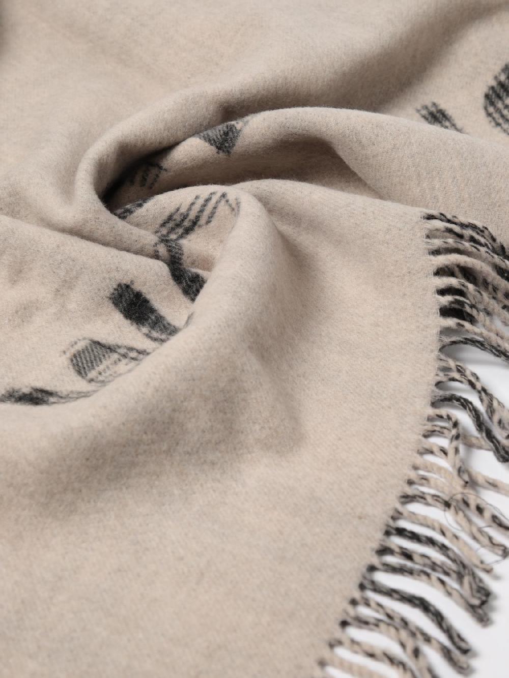 Giglio Mantella Woolrich In Lana Con Moitvo A Quadretti Jacquard
