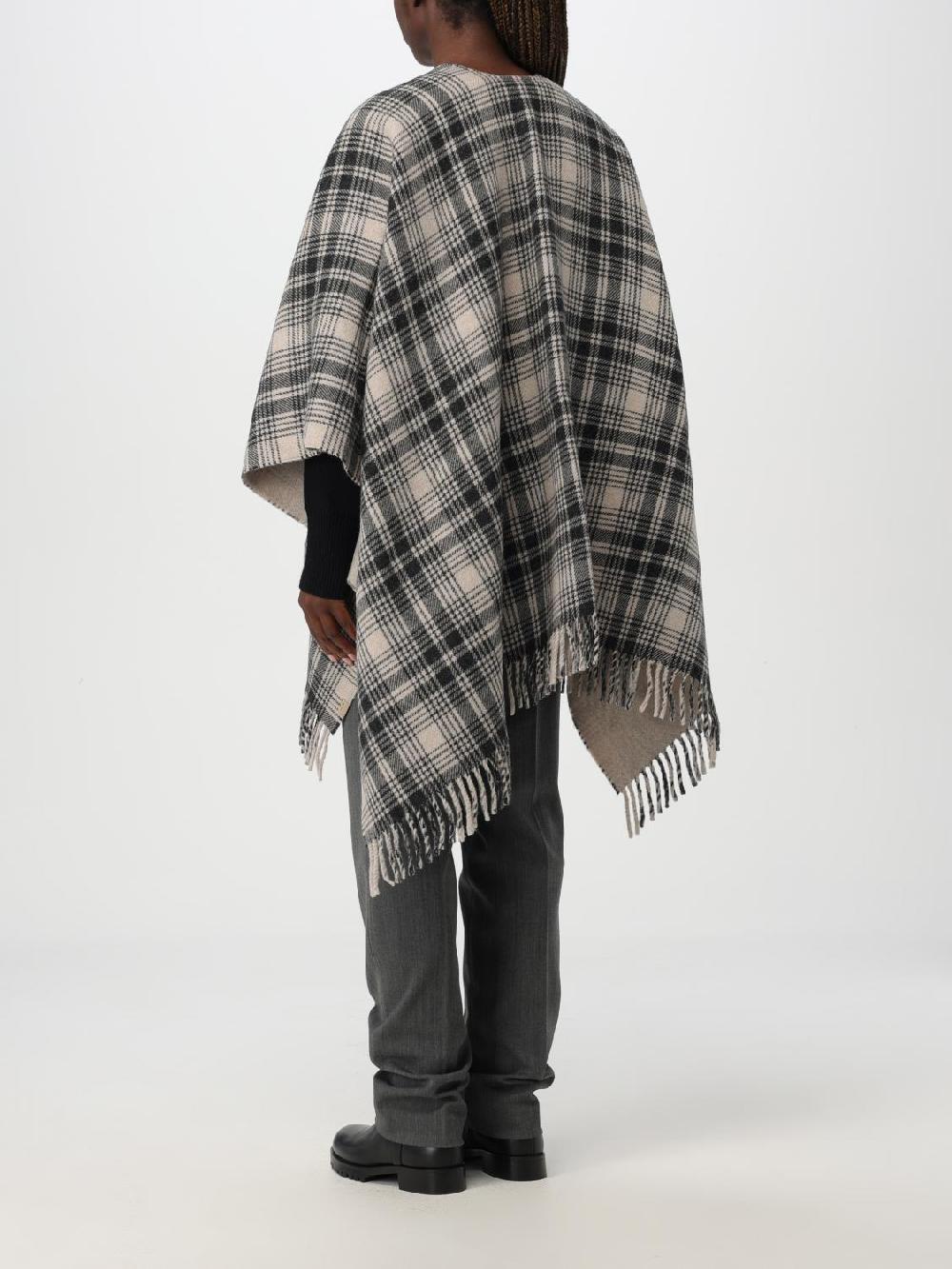 Giglio Mantella Woolrich In Lana Con Moitvo A Quadretti Jacquard