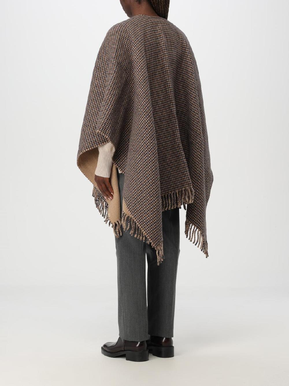 Giglio Mantella Woolrich In Lana Con Moitvo A Quadretti Jacquard