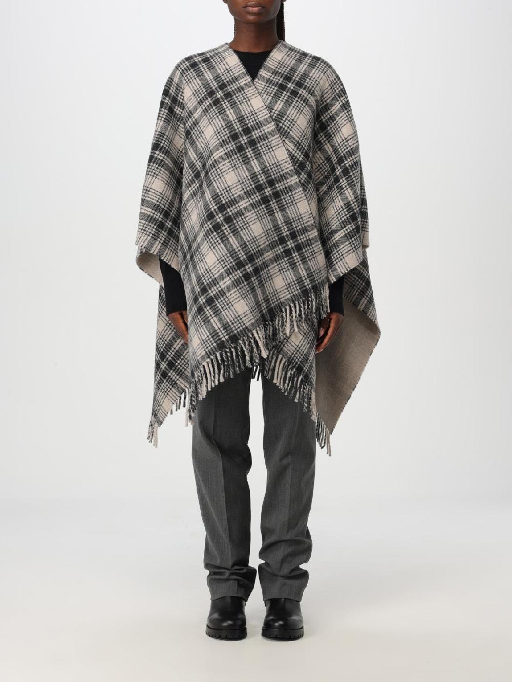 Giglio Mantella Woolrich in lana con moitvo a quadretti jacquard