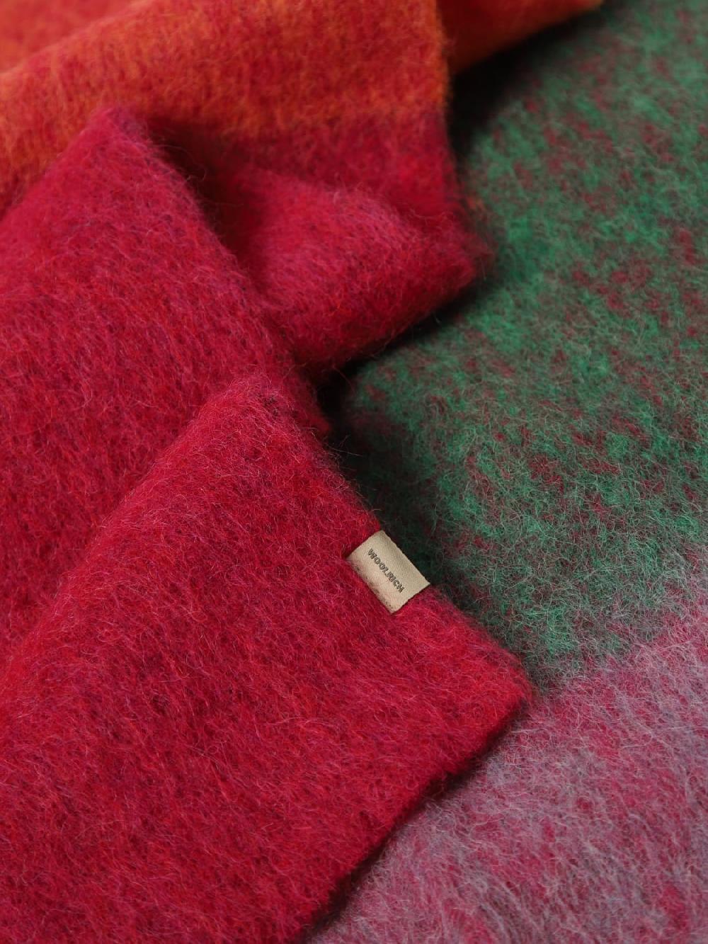 Giglio Mantella Woolrich In Misto Lana Con Macro Quadri Multicolor
