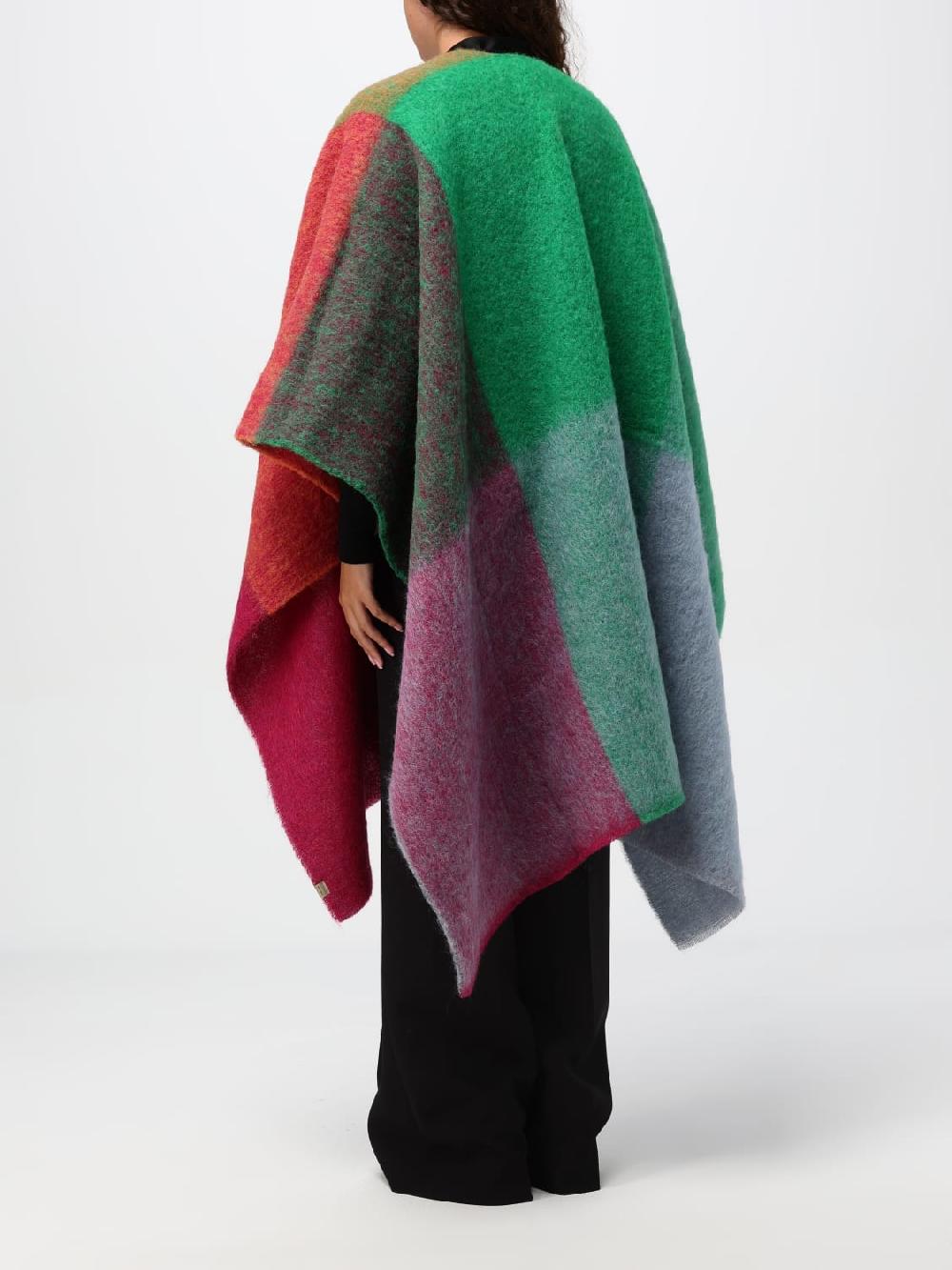 Giglio Mantella Woolrich In Misto Lana Con Macro Quadri Multicolor