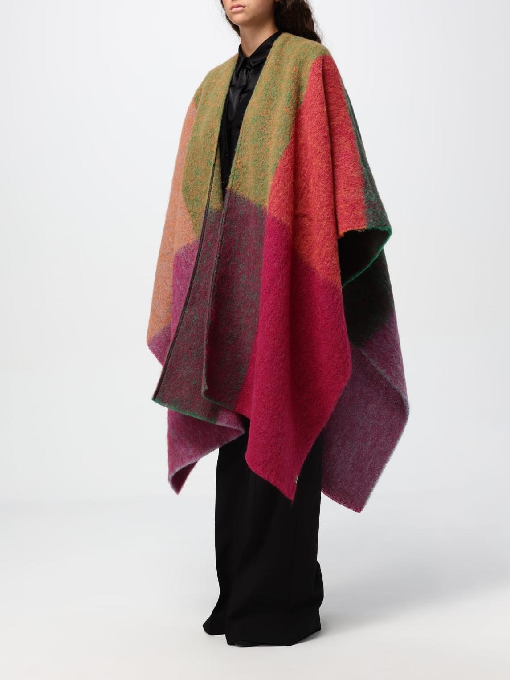 Giglio Mantella Woolrich In Misto Lana Con Macro Quadri Multicolor