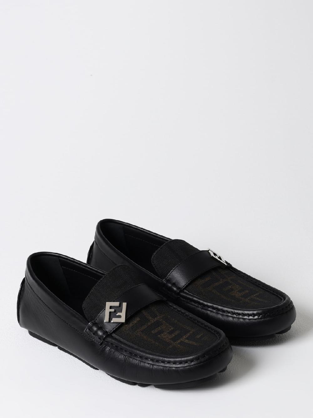 Giglio Mocassino Driver Fendi In Pelle E Tessuto Monogram FF