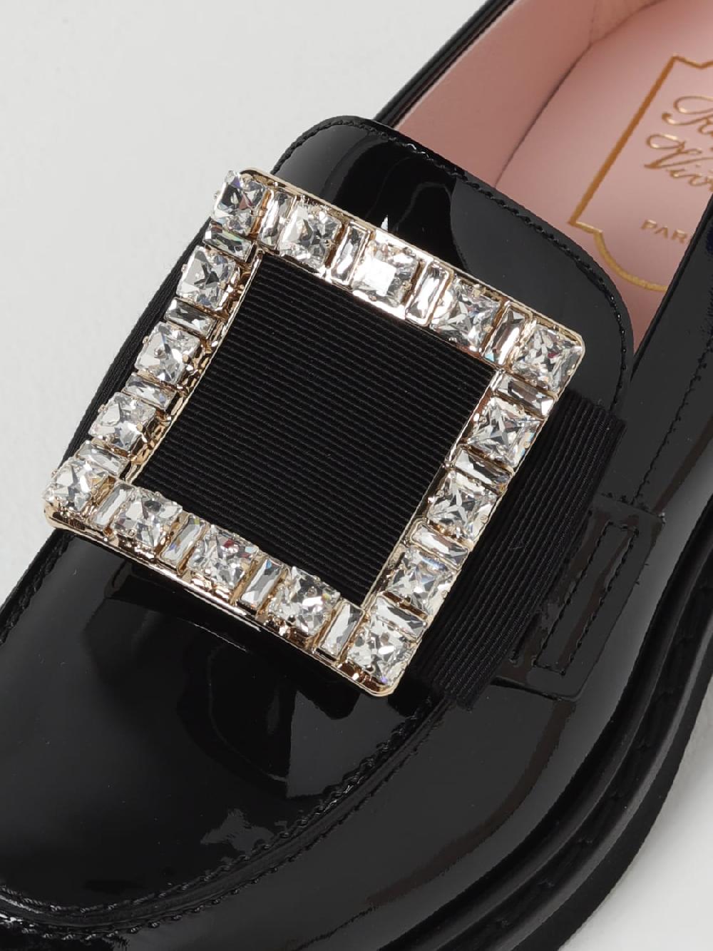 Giglio Mocassino Roger Vivier In Vernice Con Fibbia Gioiello