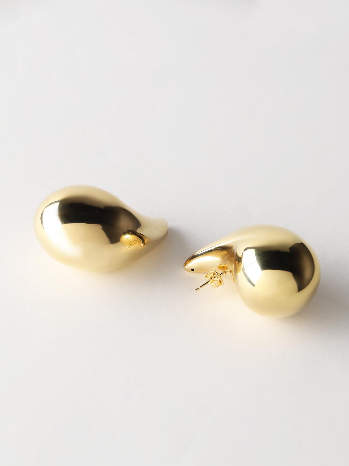 Giglio Orecchini Drop Grandi Bottega Veneta In Argento 925 Placcato Oro 18 Kt