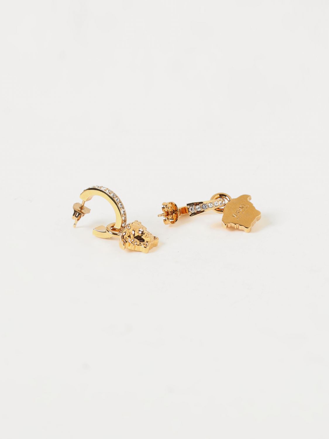 Giglio Orecchini Medusa Versace In Ottone Con Strass