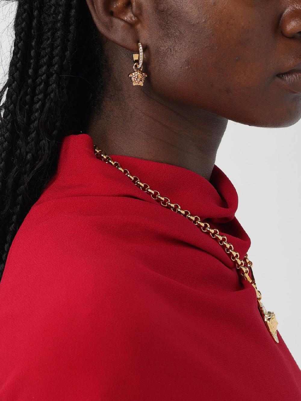 Giglio Orecchini Medusa Versace In Ottone Con Strass
