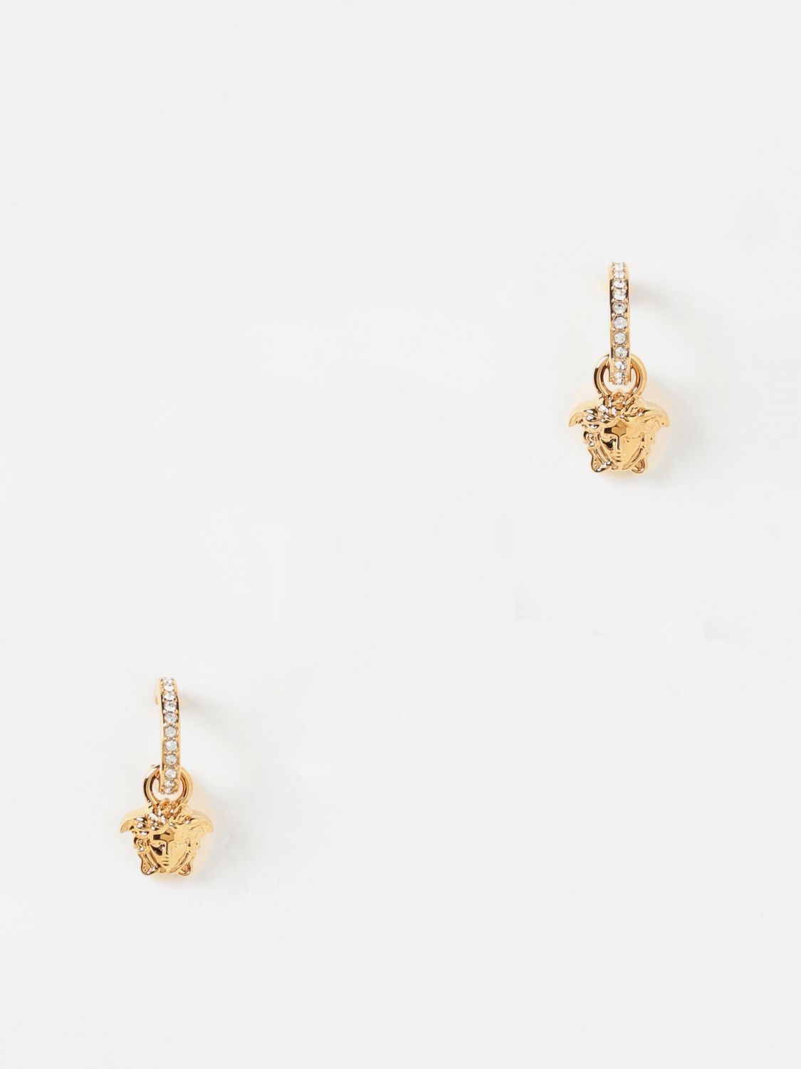 Giglio Orecchini Medusa Versace in ottone con strass