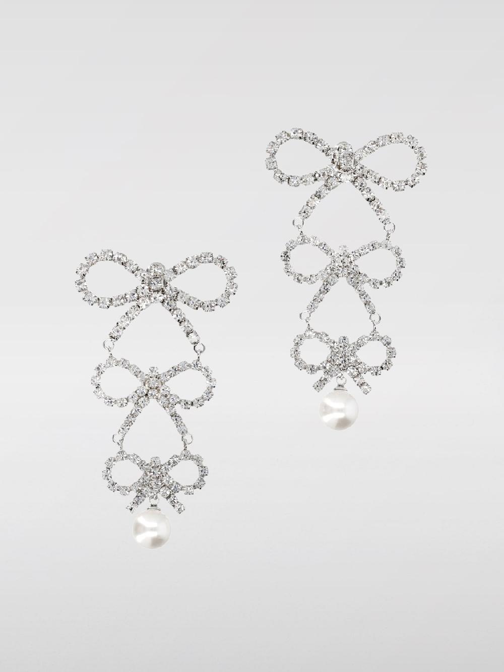 Giglio Orecchini Self-Portrait in ottone con strass incastonati