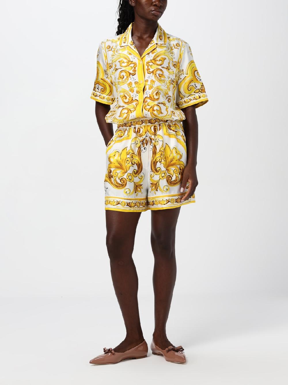 Giglio Pantaloncino Baroque Dolce & Gabbana In Seta Stampata
