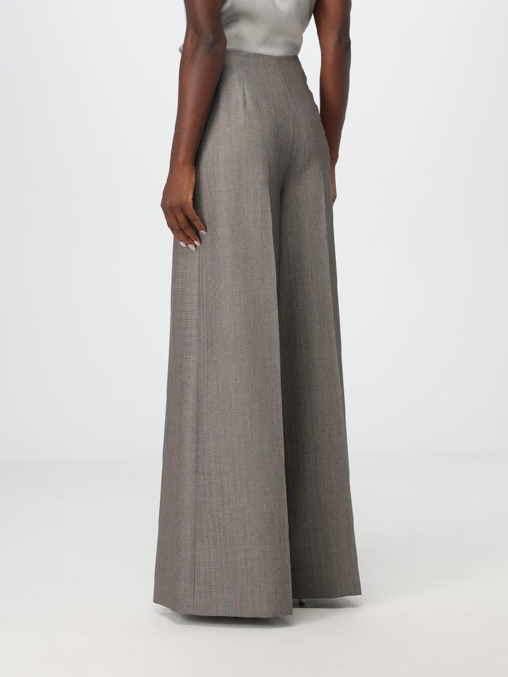 Giglio Pantalone Alberta Ferretti In Lana Vergine Plissè