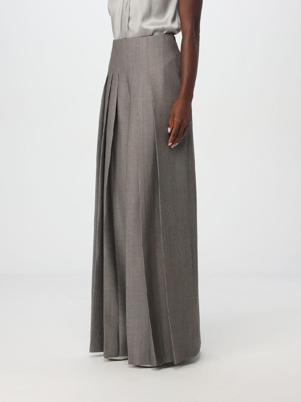Giglio Pantalone Alberta Ferretti In Lana Vergine Plissè