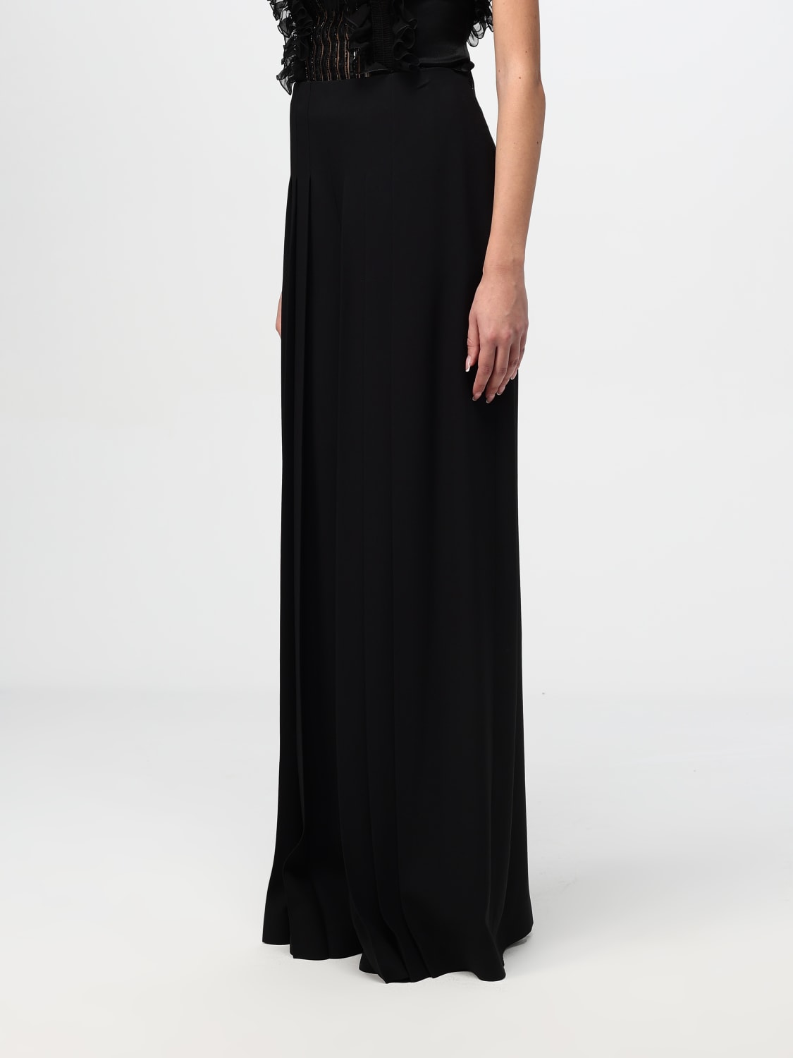 Giglio Pantalone Alberta Ferretti In Misto Viscosa Plissè