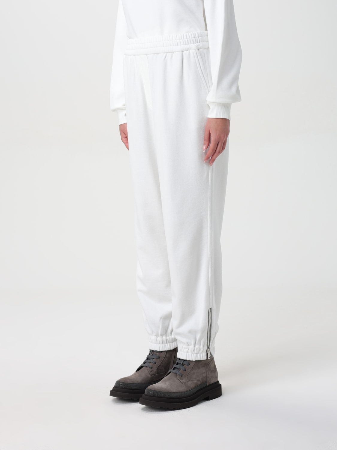 Giglio Pantalone Brunello Cucinelli In Cotone Con Monile