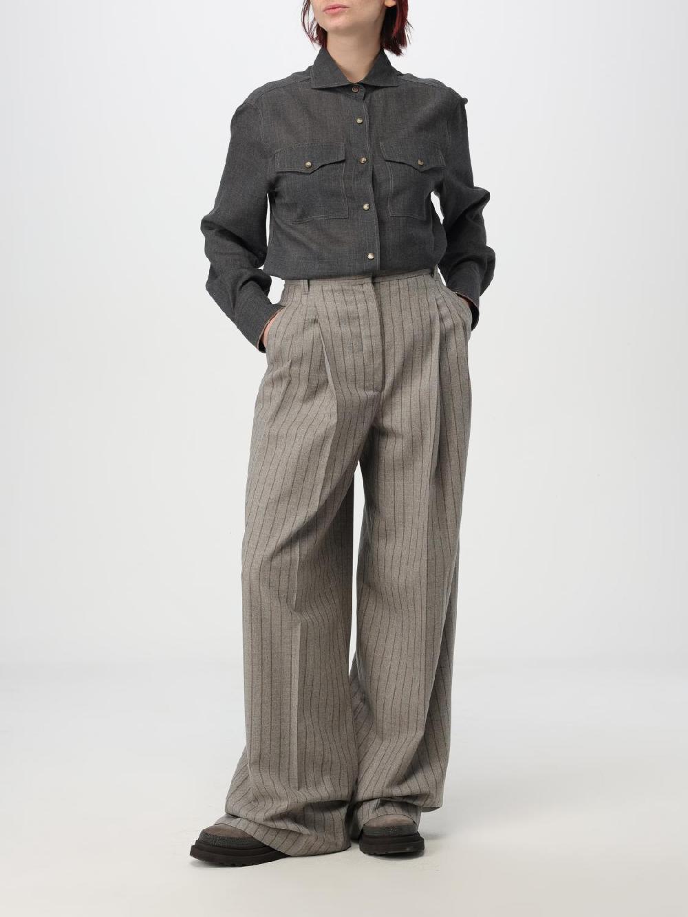 Giglio Pantalone Brunello Cucinelli In Lana Vergine