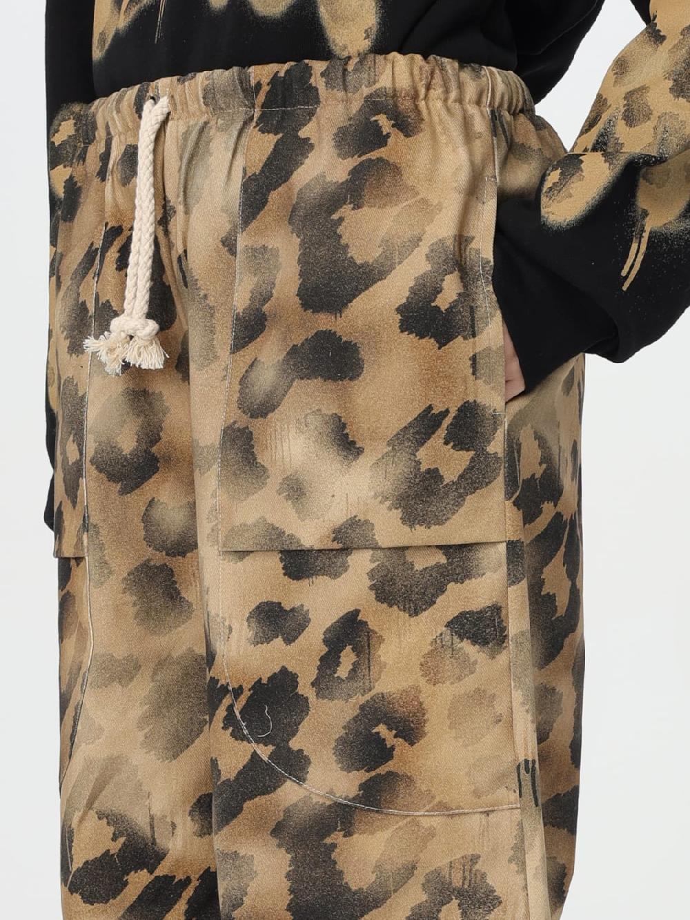 Giglio Pantalone Disclaimer In Cotone Stampa Animalier