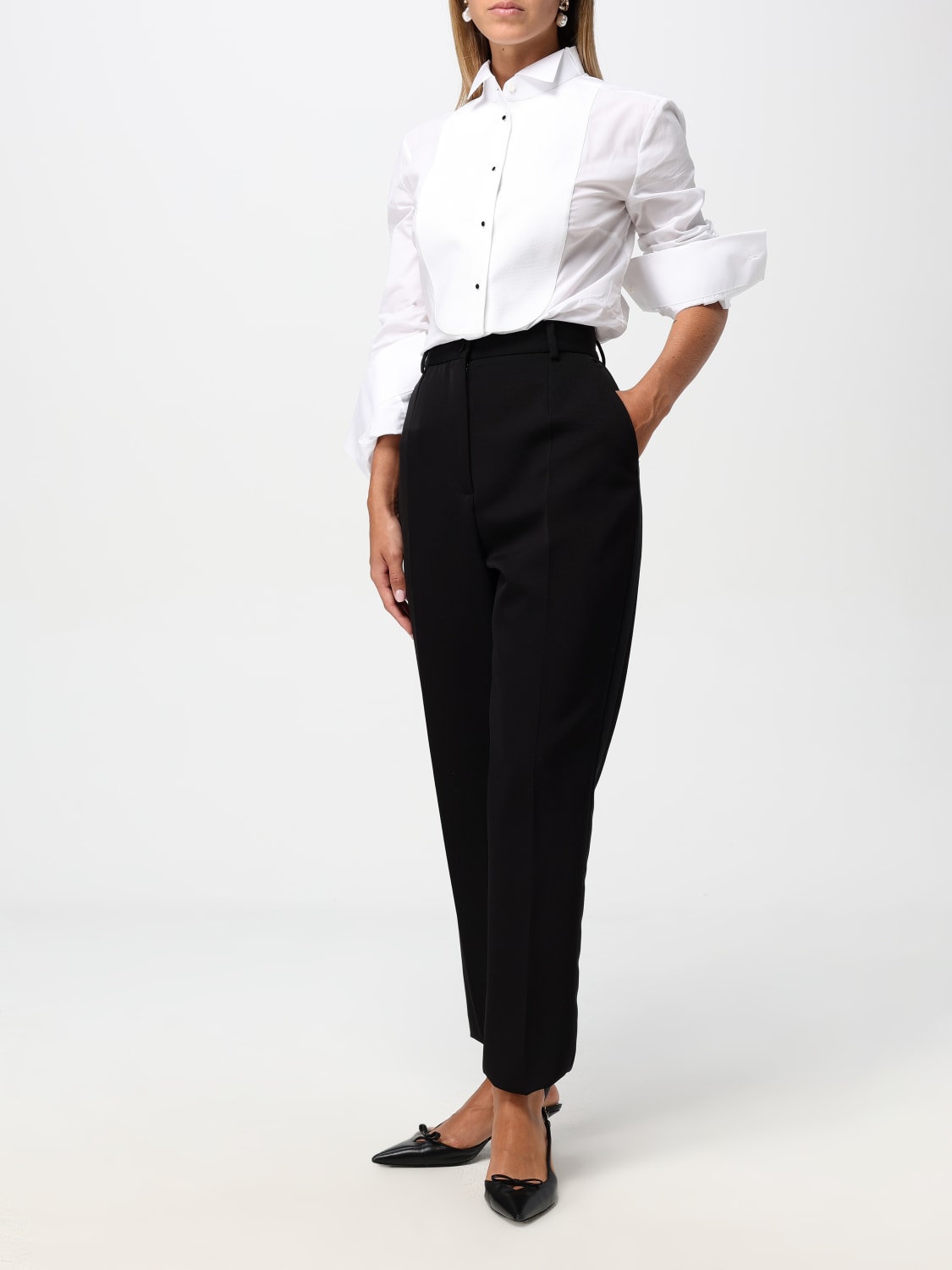 Giglio Pantalone Dolce & Gabbana In Lana Vergine E Seta