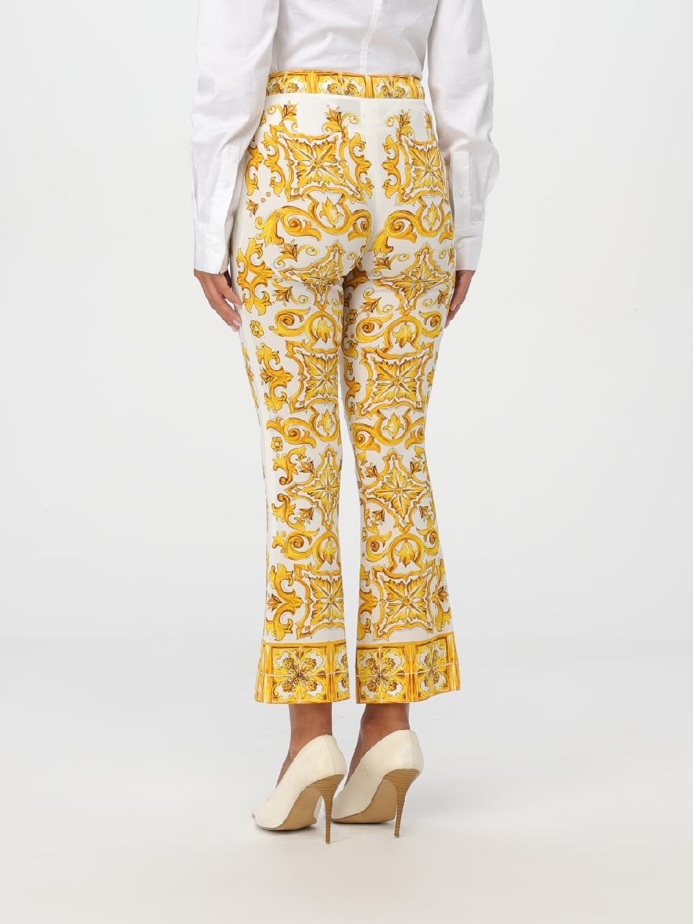 Giglio Pantalone Dolce & Gabbana In Misto Seta Stampata