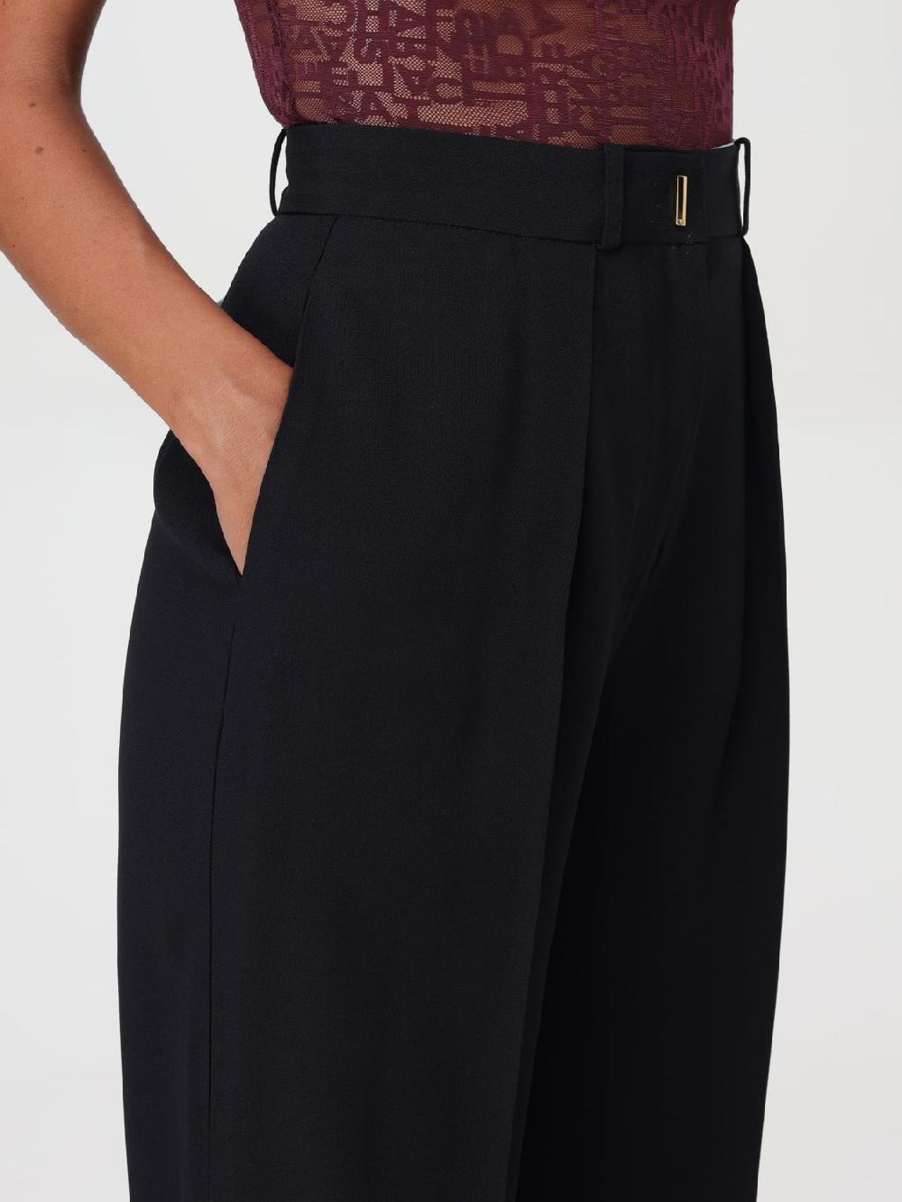 Giglio Pantalone Dritto In Crêpe Satin Con Bande Elisabetta Franchi