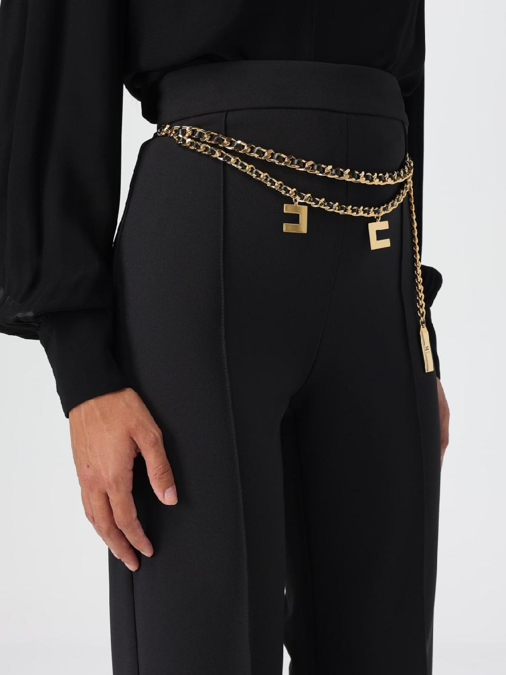 Giglio Pantalone Elisabetta Franchi In Viscosa Con Cinta