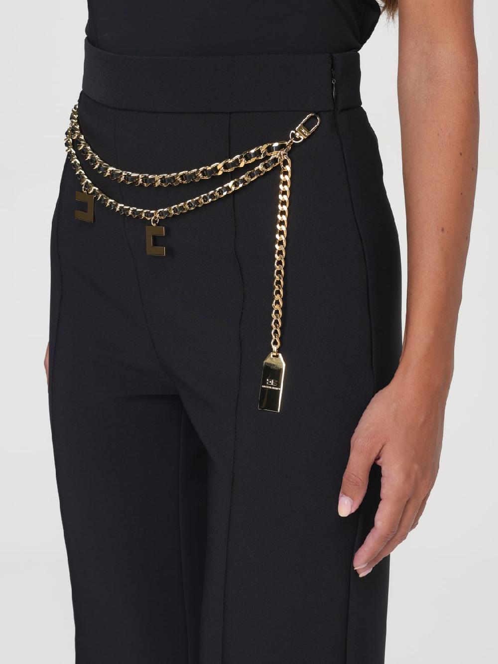 Giglio Pantalone Elisabetta Franchi In Viscosa Con Cinta