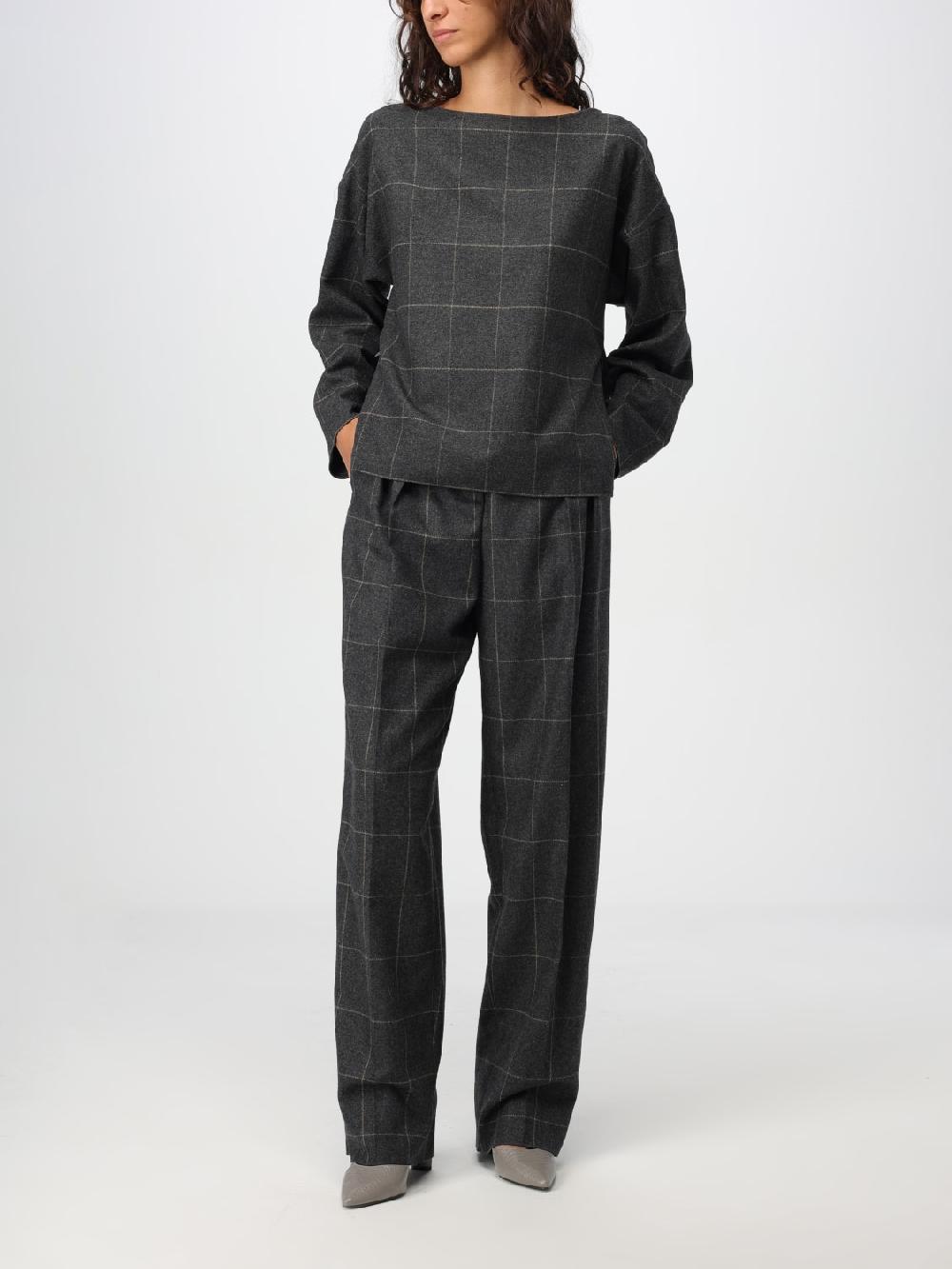 Giglio Pantalone Emporio Armani In Misto Lana Con Motivo A Quadri
