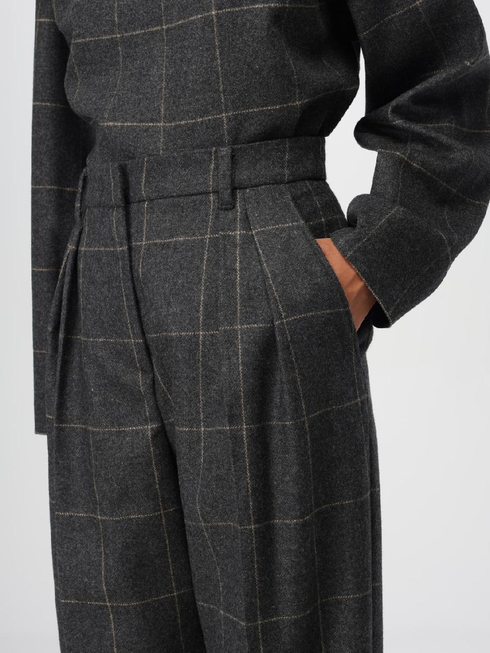 Giglio Pantalone Emporio Armani In Misto Lana Con Motivo A Quadri