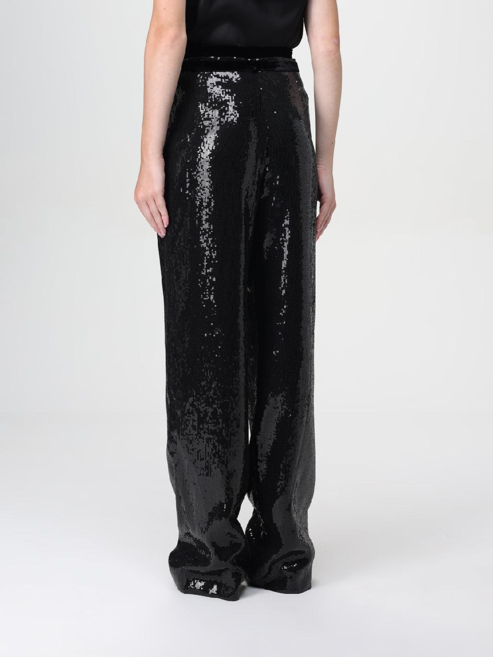 Giglio Pantalone Emporio Armani In Viscosa Con Paillettes Ricamate All Over