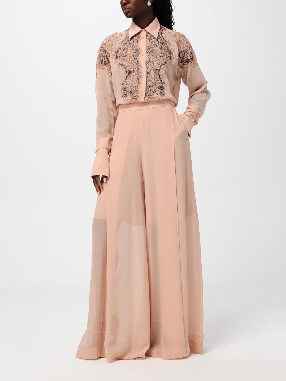 Giglio Pantalone Ermanno Scervino In Chiffon Di Seta