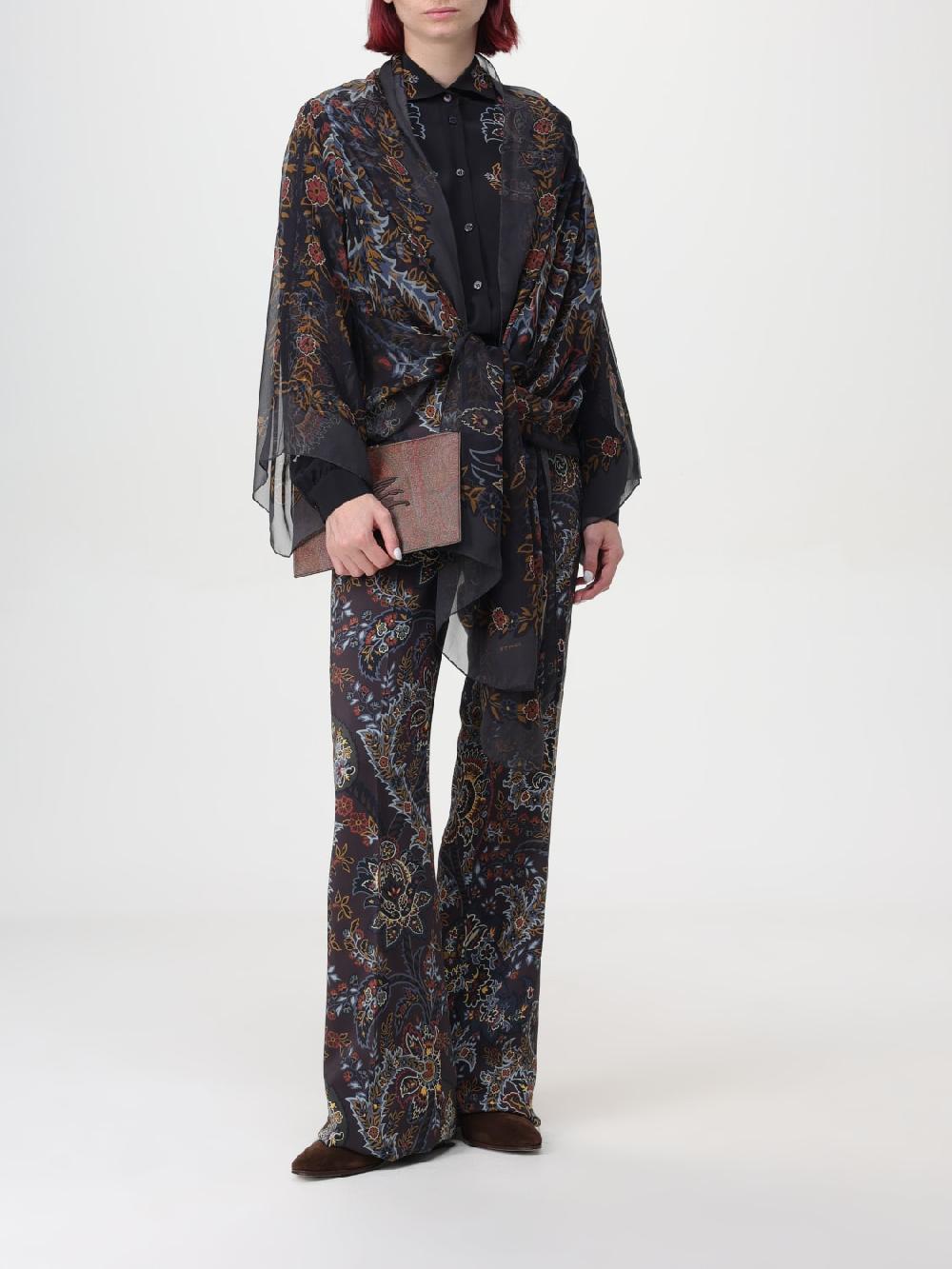 Giglio Pantalone Etro In Viscosa Con Stampa Paisley All Over