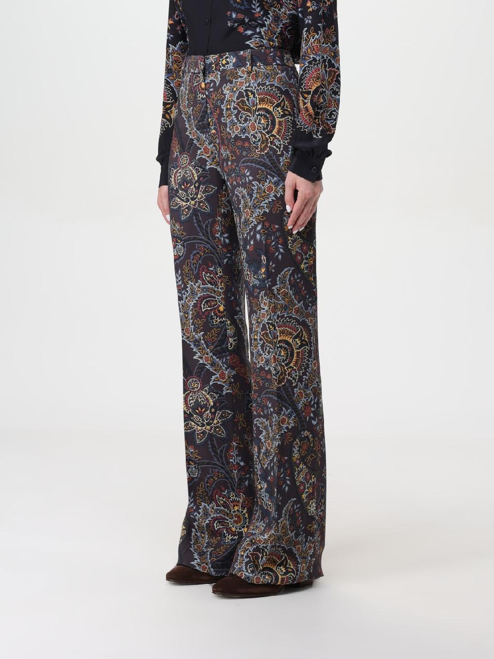 Giglio Pantalone Etro In Viscosa Con Stampa Paisley All Over