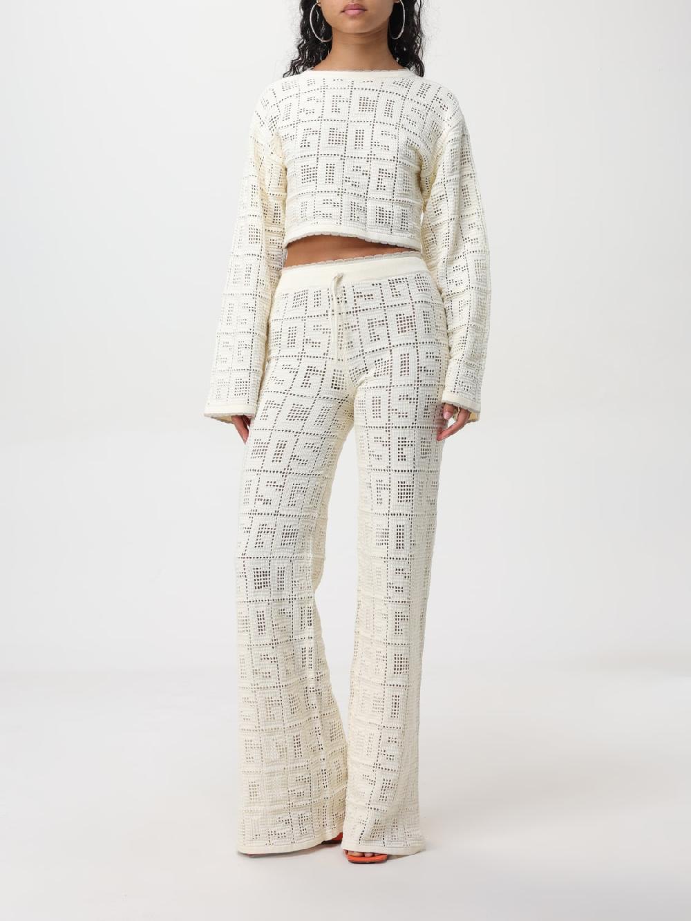 Giglio Pantalone GCDS In Misto Cotone Con Logo All Over