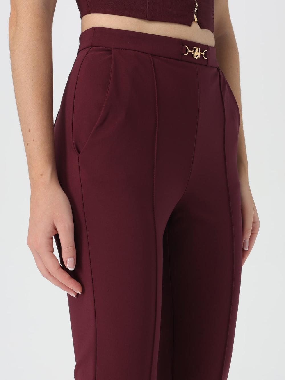 Giglio Pantalone In Tessuto Tecnico Con Morsetto Elisabetta Franchi