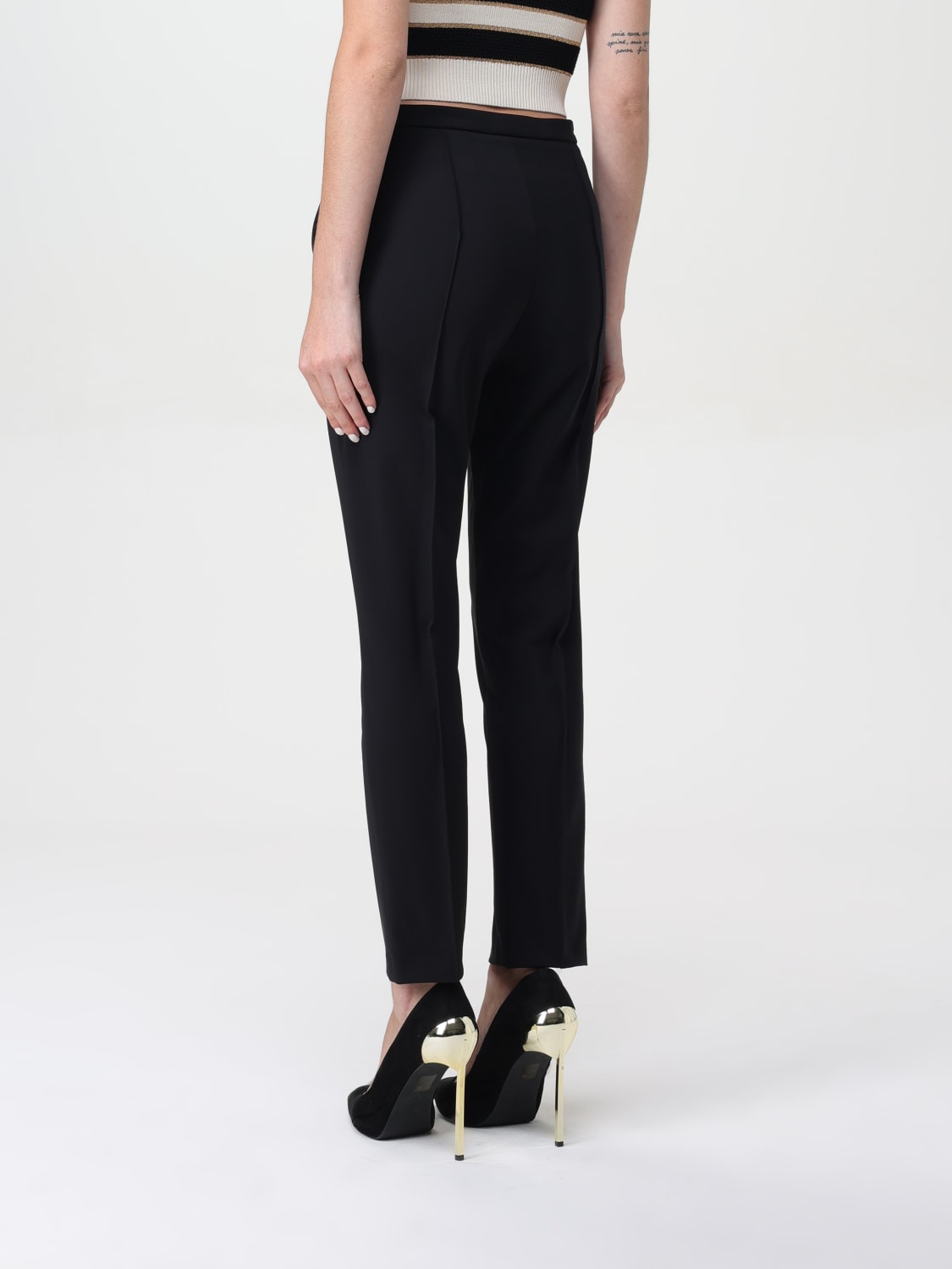 Giglio Pantalone In Tessuto Tecnico Con Morsetto Elisabetta Franchi